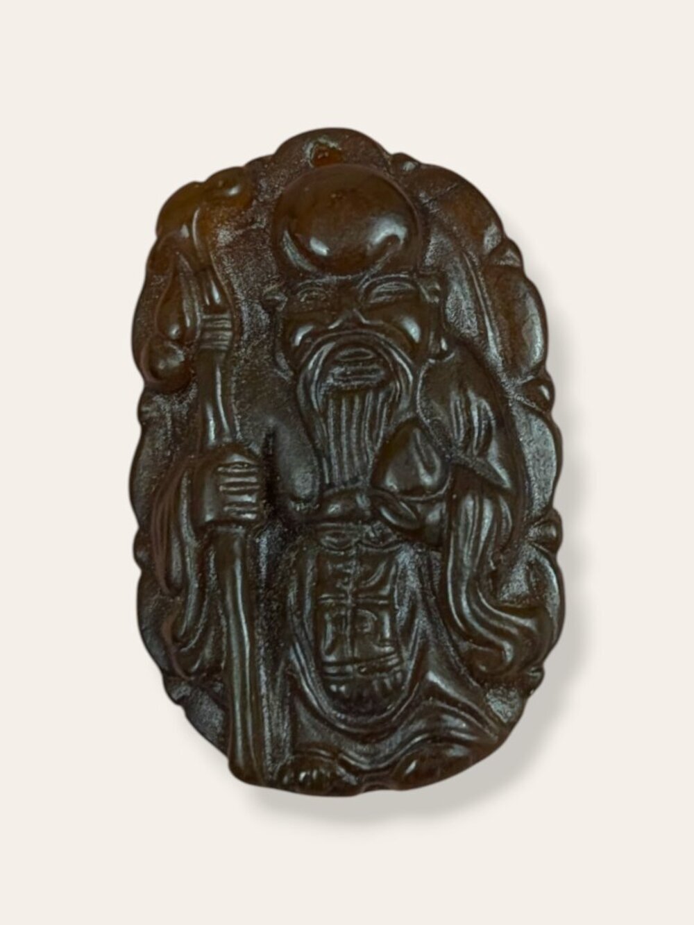 Brown Jade Carved Pendant